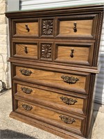 Bassett Furniture Chest of Drawers w/Glass Top