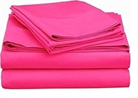 Sleeper Sofa Bed Sheet Set - Queen Hot Pink Solid