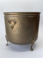 Vintage Footed Brass Bucket 11.25in T x 12in W