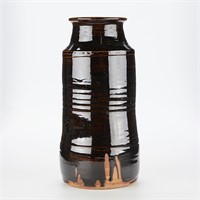 Warren MacKenzie Tall Ceramic Pot - Double Stamped