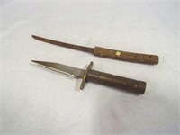 Brass Handle Dagger Style Knife & Rusted Small