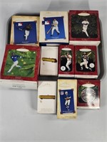 ASSORTED LOT MOSTLY SPORTS HALLMARK ORNAMENTS