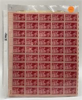 (3) Full Sheets of 50 US Three Cent Stamps, 1949