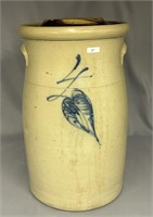 RW Salt Glaze 4 gal leaf butter churn w/lid