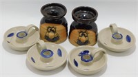 * 6 Pottery Candle Holders