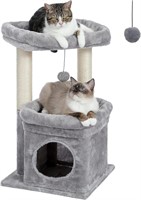 PEQULTI Cat Tree  Condo  Sisal Posts  Grey