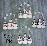 Lot of 8 Princess House Snowman Place Card Holders