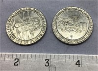 OF)  2 vintage casino tokens, check them out!