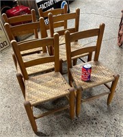 Ladder Back Woven Seat Chair-Lot