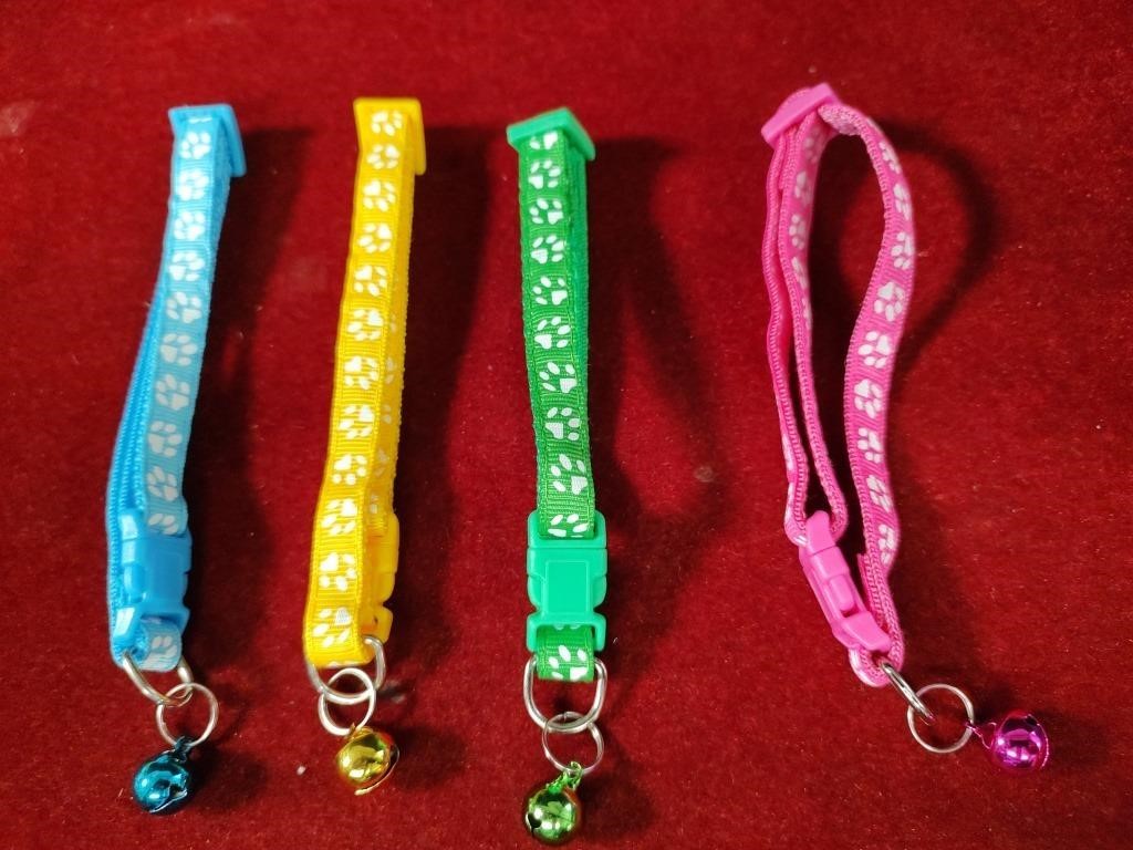 (4) Small Puppy Collars w/ Bells