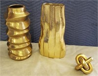 2 NEW Metal Vases & Decor MSRP $200
