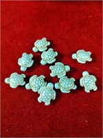 10 Turquoise Like Turtle Charms