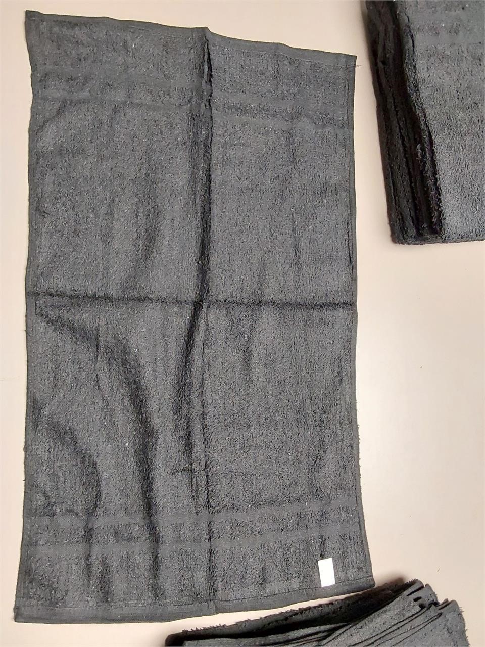 12pk Hand Towels - Black