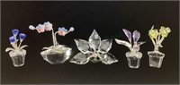(5) Swarovski Mini Flower Crystal Figurines