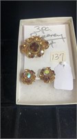 3 pc Regency set- pair clip on earrings and