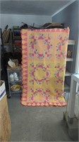 Machine Quilted Bedspread 80x90 Pictured in Half