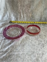 Diamond Ruby Dish and Ruby Plate