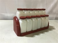 Griffith milk glass spice jar set