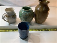 Lot of Hand made glazed Pottery