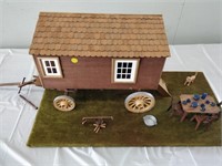 Custom made gypsy wagon diorama 30x16