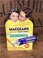 Original Macleans Tooth Paste Cardboard Advertisin