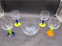 Hand Blown Stemware & Bowl