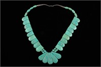 Unusual Turquoise necklace w 5 stone pendant
