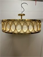32 in D Brass and Cloth Chandelier Ceiling Mount