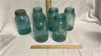 Six Vintage  Ball Two Quart Canning Jars