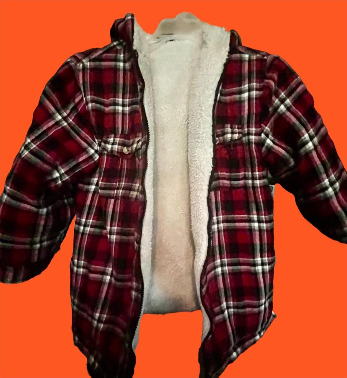 Kids Flannel Jacket w/wool inside size unknown