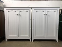 Pair of white cabinets