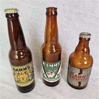 3 Assorted Kamm's Mishawaka Beer Bottles