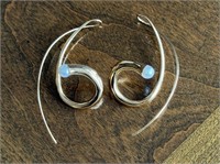14K Gold & Pearl Biomorphic Earrings