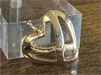 14K Gold Heart Motif Necklace Charm