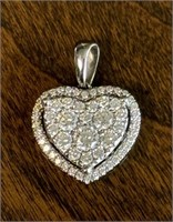 14K Gold & Gemstone Heart Pendant