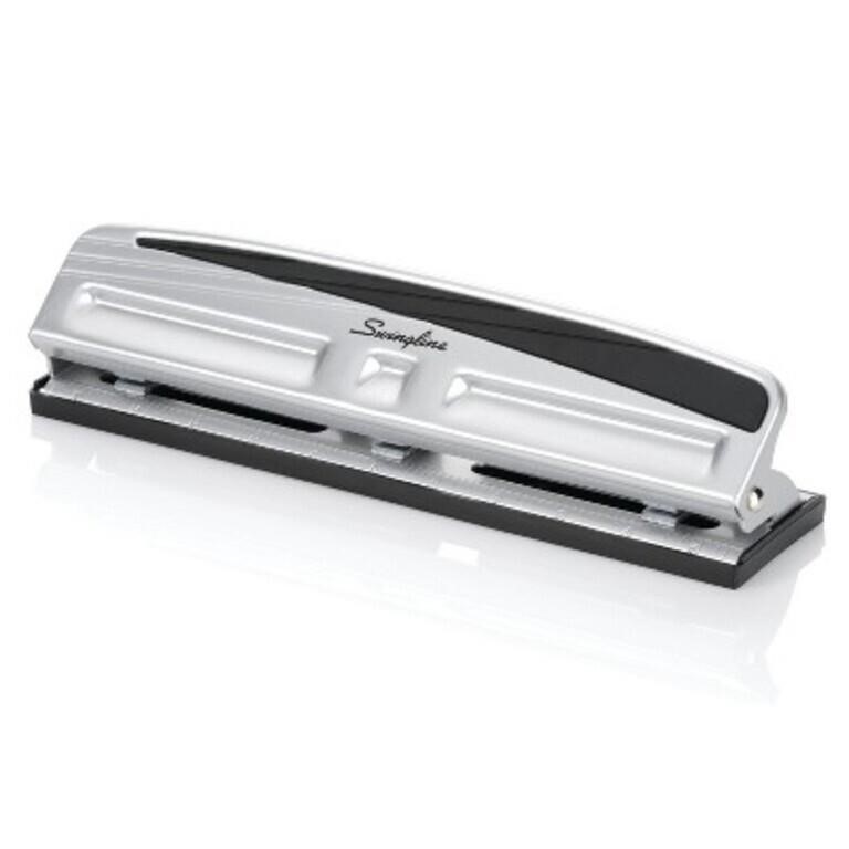 Swingline 3 Hole Punch  10 Sheets  Silver