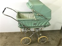 Vintage Unmarked English Folding Pram Stroller