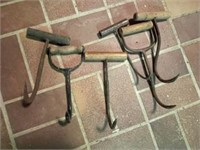Antique Wooden Handled Hay Bale Hooks - Hand Picks