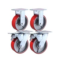 6 Inch - 6" X 2" Industrial Casters - 2 Fixed a