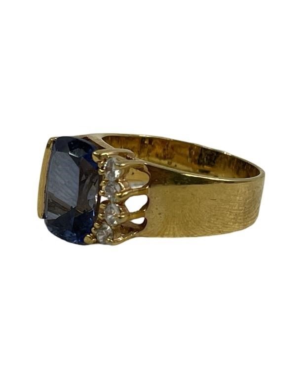 Gold Toned .925 Silver Ladies Gemstone Ring