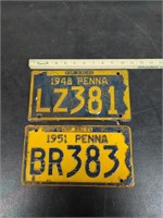 Pair 48 & 51 License Plates