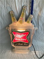 Vintage Miller High Life Beer Plastic Light/Sign,