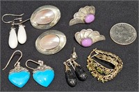Lot of Colorful .925 Silver Earrings