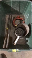 Tote, horseshoes, charcoal starter