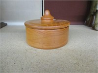 Vintage Hand turned Wooden Round Box