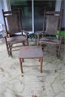 2 Cracker Barrel Rocking Chairs & Table