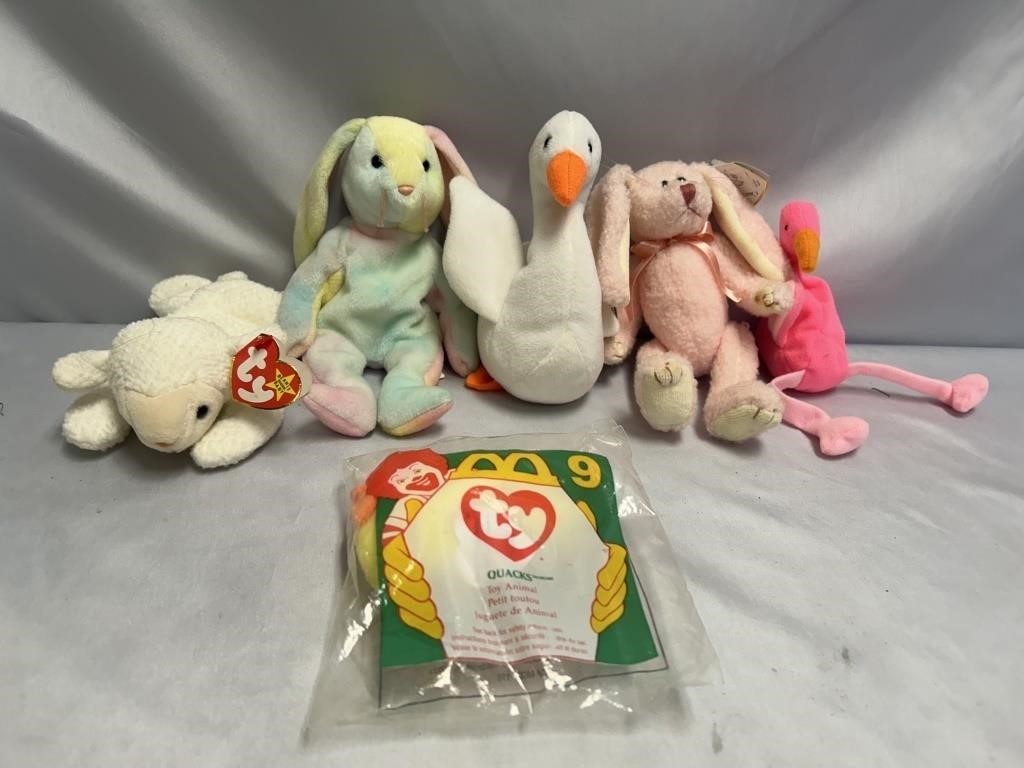 6 ASSORTED BEANIE BABIES