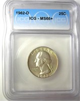 1962-D Quarter ICG MS66+ LISTS $450