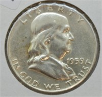 1959 D FRANKLIN HALF AU