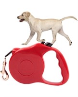 Red retractable dog walking leash